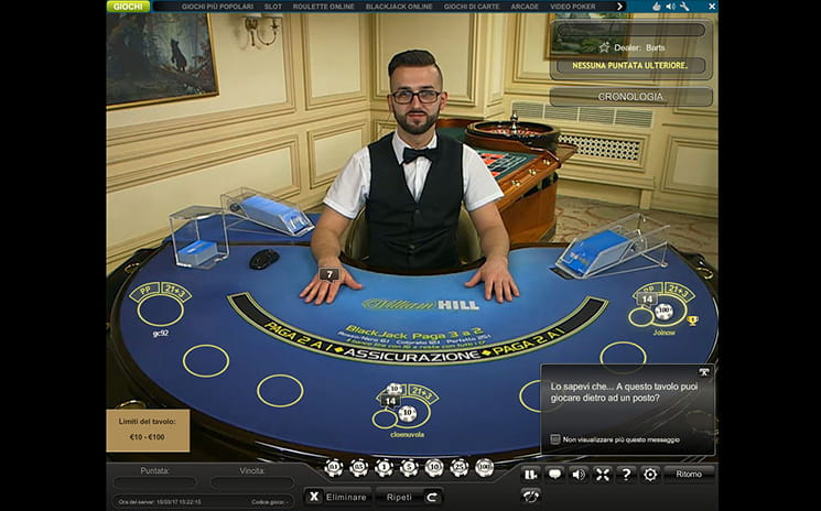 Blackjack Live di William Hill