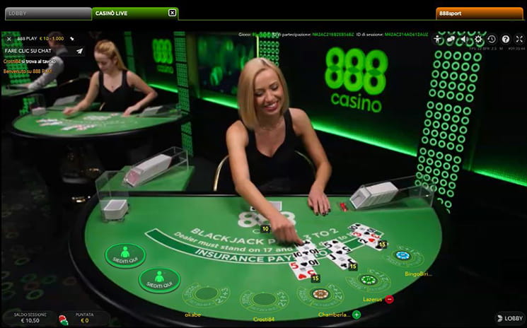 Blackjack Live di 888casino