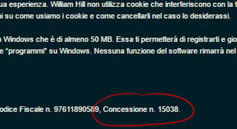 Trova il numero di licenza sul sito dell'operatore